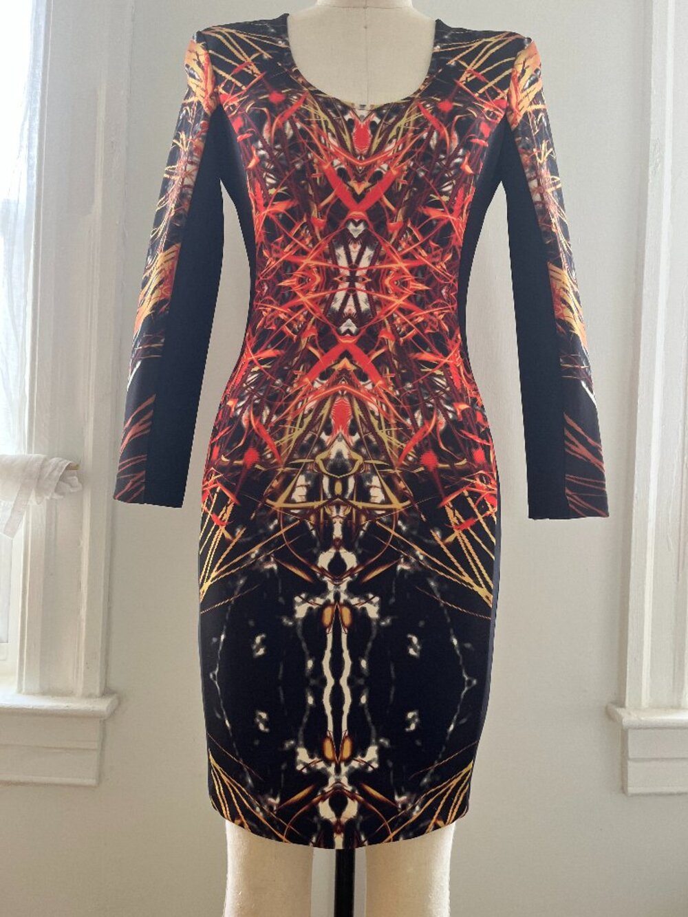 Nina Verklas neoprene Dress with shoulder pads